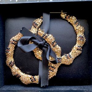 Giorgio Armani Large Leopard Hoop Earrings